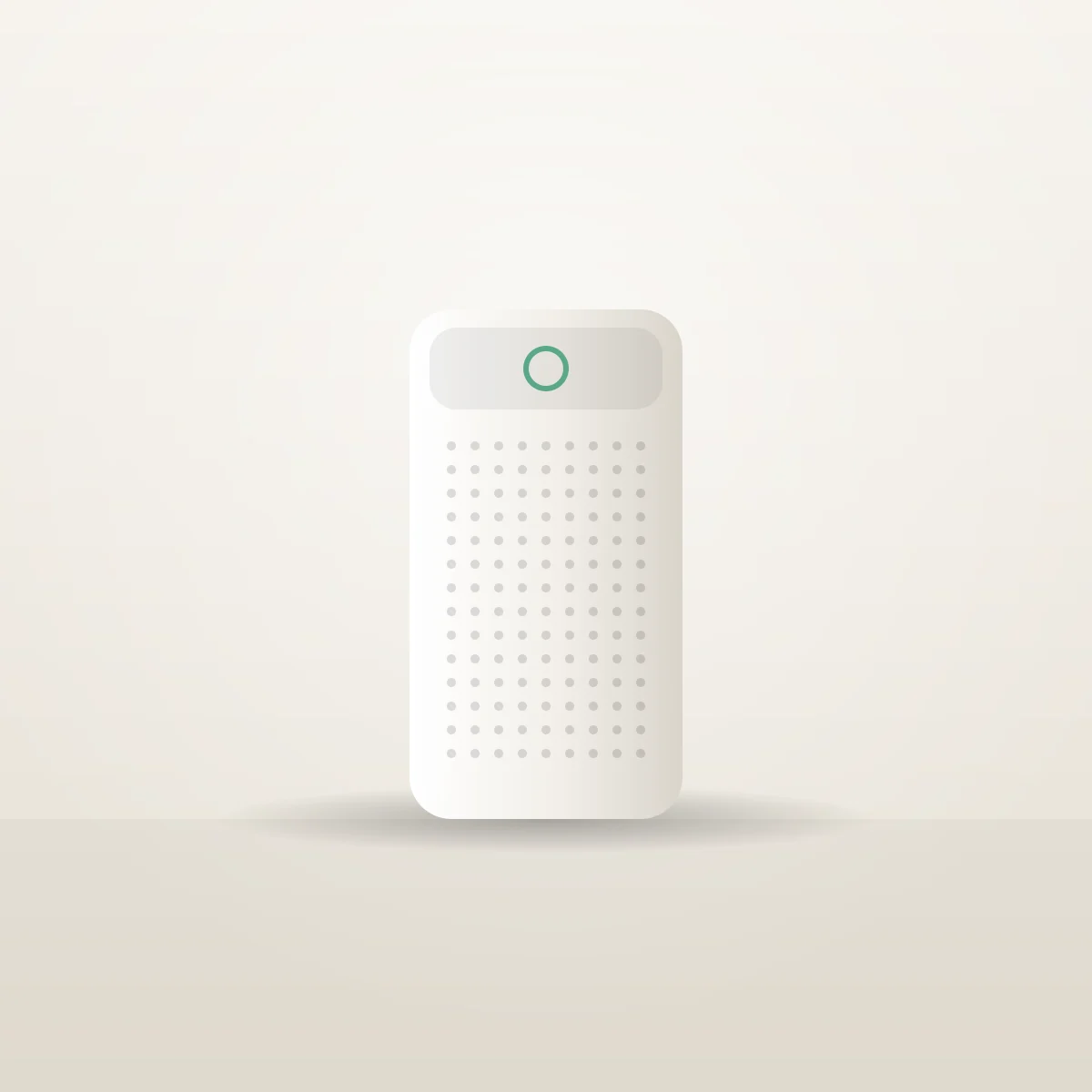 Tall white air purifier, studio illustration